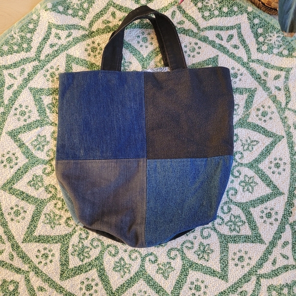 Denim patchwork tote bag - Picture 3 of 5